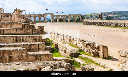 Reisen Sie nach Nahost Land Jordanien - Arena des Zirkus Hippodrom in der Stadt Jerash (Antike Gerasa) Stockfoto