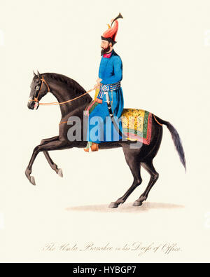 Vintage Farbe Gravur von 1819 eine afghanische Umla Baushee zeigt in seiner Kleidung von Office Stockfoto