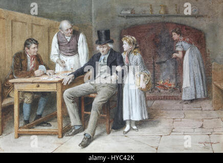 George Goodwin Kilburnes „Little Nell“ fängt einen Moment aus Charles Dickens Roman „The Old Curiosity Shop“ ein. Das Kunstwerk konzentriert sich auf den Charakter des Little Nell und illustriert viktorianische Themen der Unschuld und Tragödie. Stockfoto