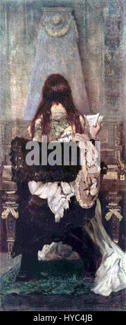 Hans Makart war ein österreichischer Maler, der für seine großen historischen und mythologischen Werke bekannt war. Seine Kunst spiegelt die Pracht und Opulenz des späten 19. Jahrhunderts wider, geprägt durch lebendige Farben und dramatische Kompositionen. Stockfoto