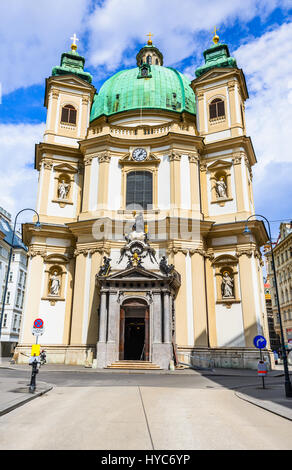 Wien, Österreich. Die peterskirche (St. Peters Kirche) barocke Katholische Pfarrkirche in Wien. Stockfoto