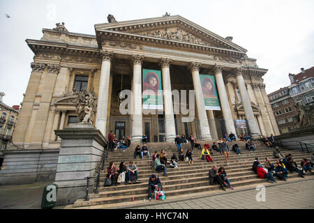 Die Brüsseler Börse (Bourse de Bruxelles), wurde per Dekret Napoleons im Jahre 1801 in Brüssel, Belgien, gegründet. Stockfoto