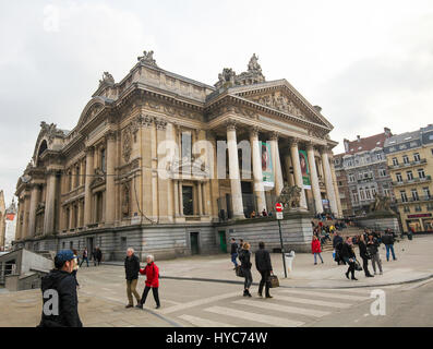 Die Brüsseler Börse (Bourse de Bruxelles), wurde per Dekret Napoleons im Jahre 1801 in Brüssel, Belgien, gegründet. Stockfoto