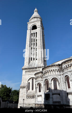 Detail auf dem Basilique du Sacré Coeur de Montmartre, Turm (Basilika des Heiligen Herzen von Paris), Montmartre, Paris, Frankreich. Stockfoto