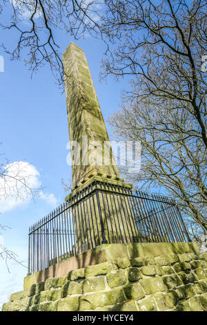 Denkmal am Ort der Schlacht von Naseby, Northamptonshire Stockfoto