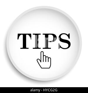 Tipps-Symbol. Tipps Website Button auf weißem Hintergrund. Stockfoto