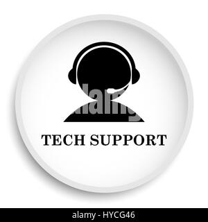 Tech-Support-Symbol. Tech support Webseite Taste auf weißem Hintergrund. Stockfoto