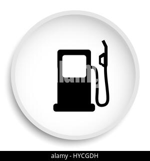 Gas-Pumpen-Symbol. Gas Pumpe Webseite Taste auf weißem Hintergrund. Stockfoto