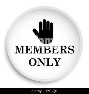 Mitglieder nur Symbol. Mitglieder nur Website-Button auf weißem Hintergrund. Stockfoto