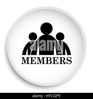 Mitglieder-Symbol. Mitglieder-Website-Button auf weißem Hintergrund. Stockfoto