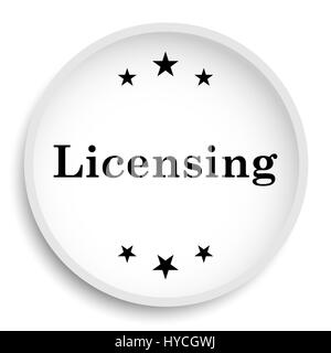 Lizenzierung-Symbol. Lizenzierung Webseite Taste auf weißem Hintergrund. Stockfoto