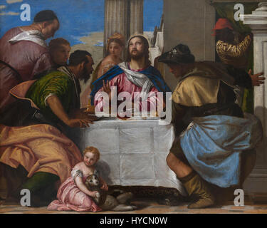 Abendmahl in Emmaus, von Veronese, 1565-1570, Boijmans van Beuningen Museum, Rotterdam, Niederlande, Europa Stockfoto