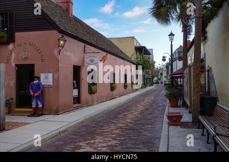 Die spanischen Krankenhaus Militärmuseum in Aviles Street, St. Augustine, Florida Stockfoto