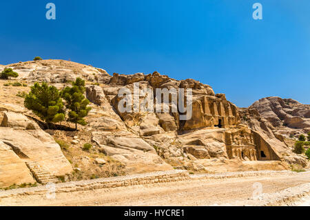 Obelisk-Grab und dem Triclinium bei Petra Stockfoto