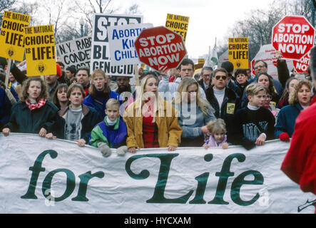 Jährliche Recht auf Leben März geht von der Vorderseite des Supreme Court in Washington DC., 22. Januar 1995. Foto: Mark Reinstein Stockfoto