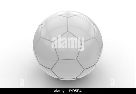 Weiße Fußball isoliert auf weißem Hintergrund; 3D-Rendering Stockfoto