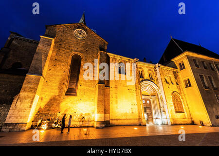 Stiftskirche Kirche von Saint-Andre am Ort St Andre in Grenoble. Grenoble, Auvergne-Rhone-Alpes, Frankreich Stockfoto