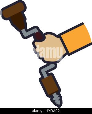 Hand Brace And Bits Tischlerei Werkzeug Symbol Vektorgrafik Stock Vektor