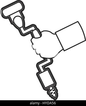 Hand Brace And Bits Tischlerei Werkzeug Symbol Vektorgrafik Stock Vektor