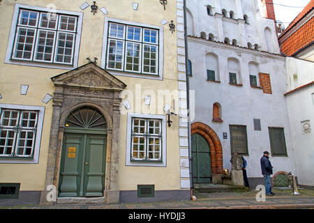 Die drei Brüder, die Gebäude in Rigas Altstadt Stockfoto