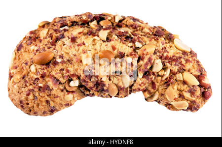 Bagel mit Erdnüssen isoliert auf weißem Hintergrund Stockfoto