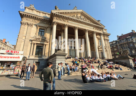 Belgique, Bruxelles, la Bourse un Samedi / / Belgien, Brüssel, die Börse an einem Samstag Stockfoto