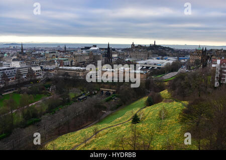 Panorama von Edinburgh aus Edinburgh Castle, Schottland Stockfoto