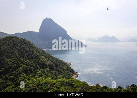 Ansicht des Zuckers von der Spitze des Fort Duque De Caxias, Rio De Janeiro, Brasilien Stockfoto