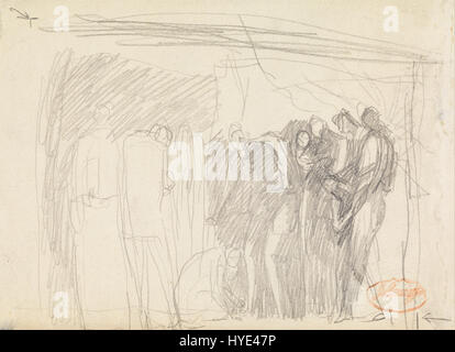 Figurenkomposition Study 46 ist eine Graphitzeichnung von George Romney, undatiert, 14,3 x 20,3 cm groß. Stockfoto