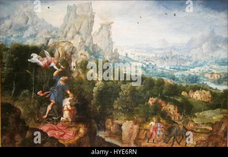 Landschaft mit dem anbieten von Isaac von Herri met de Bles (Flämisch), c. 1540 Stockfoto