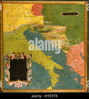 Stefano Bonsignoris Werk „die dalmatinische Küste“ fängt die landschaftlich schöne Küste Dalmatiens ein und zeigt die zerklüftete Küste, Klippen und das ruhige Wasser, das typisch für diese Mittelmeerregion ist. Stockfoto