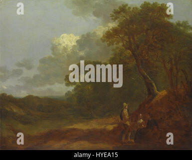 Thomas Gainsborough bewaldete Landschaft mit einem Mann im Gespräch mit zwei sitzende Frauen Google Art Project Stockfoto