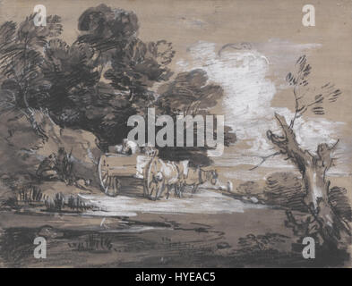 Thomas Gainsborough bewaldete Landschaft mit Land Wagen und Figuren Google Art Project Stockfoto