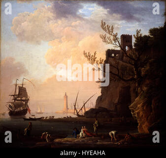 Vernet, Claude Joseph einen italienischen Hafen Szene Google Art Project Stockfoto