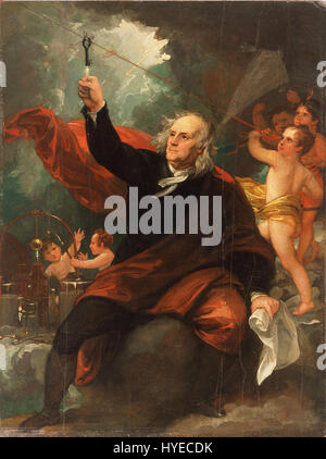 Benjamin West, Englisch (geb. Amerika) Benjamin Franklin Zeichnung Strom aus dem Himmel Google Art Project Stockfoto