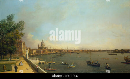 Canaletto London die Themse von Somerset Haus Terrasse in Richtung der Stadt Google Art Project Stockfoto