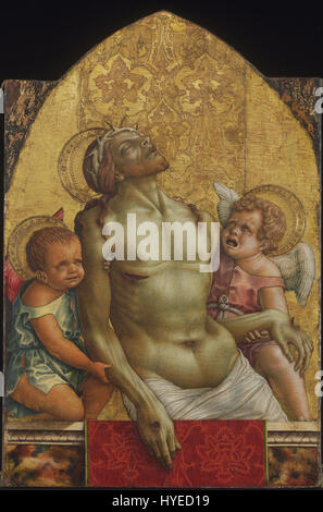 Carlo Crivelli toten Christus von zwei Engeln Google Art Project unterstützt Stockfoto