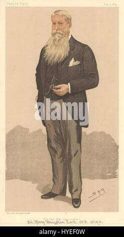 Das Stück ist ein satirischer Cartoon von Henry Loch, der am 5. Juli 1894 in Vanity Fair veröffentlicht wurde. Sie kommentiert die politischen oder sozialen Fragen der Zeit, typisch für den scharfen Witz und die Kommentare, die in den politischen Karikaturen des Magazins im späten 19. Jahrhundert zu finden waren. Stockfoto