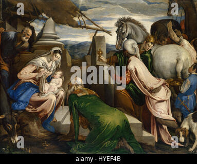 Jacopo da Ponte, genannt Jacopo Bassano Anbetung der Heiligen drei Könige Google Art Project Stockfoto