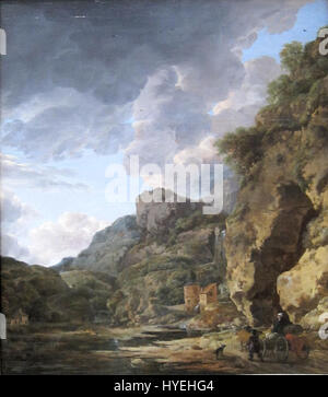 Berglandschaft mit Fluss und Wagen von Herman Nauwincx und Willem Schellinks Stockfoto