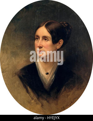 Dieses Porträt von Samuel Bell Waugh zeigt Dorothea Lynde Dix, eine amerikanische Aktivistin, die für ihre Arbeit für psychisch Kranke bekannt ist. Die Ernte unterstreicht ihr würdevolles Verhalten und ihre Entschlossenheit angesichts gesellschaftlicher Herausforderungen. Stockfoto