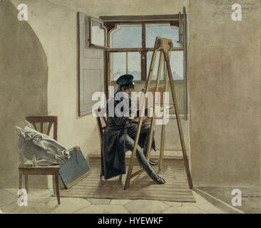 Johann Christoph Erhard der Maler Johann Adam Klein an der Staffelei in seinem Atelier im Palais Chotek in Wien Google Art Project Stockfoto