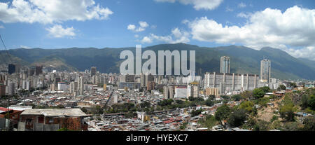 Anzeigen von Caracas Stadt von San Agustín neightborhood Slums, Caracas, Venezuela. Stockfoto