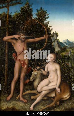 Lucas Cranach der ältere Apollo und Diana Google Art Project Stockfoto