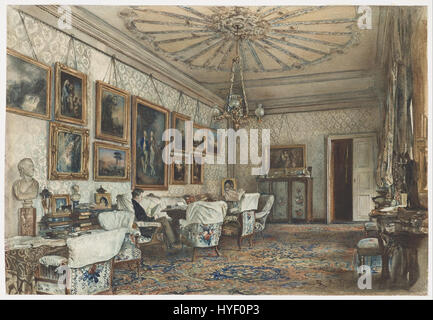 Rudolf von Alt-Salon in der Wohnung des Grafen Lanckoronski in Wien Google Art Project Stockfoto