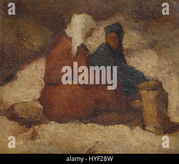 „Doua femei“ von Stefan Dimitrescu zeigt zwei Frauen, die ihren Charakter und ihren Ausdruck einfangen. Dimitrescu war bekannt für seine Porträts und seinen Fokus auf menschliche Emotionen, oft schilderte er den Alltag und die Menschen in seinem Land. Stockfoto