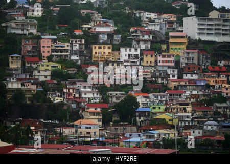 Nahaufnahme der Häuser am Fort-de-France, französischen Überseegebiet Martinique Insel - kleine Antillen Stockfoto