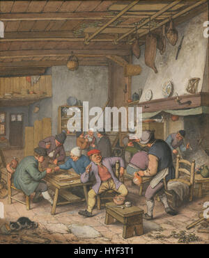 Adriaen van Ostade Zimmer in einem Gasthof mit Bauern trinken, Rauchen und spielen Backgam, 1678 Google Art Project Stockfoto