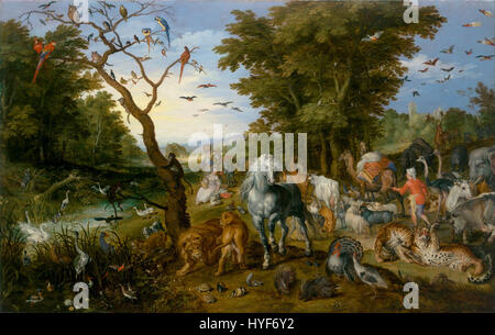 Jan Brueghel der ältere der Eintrag der Tiere in Noahs Arche Google Art Project Stockfoto