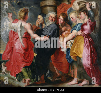 Jacob Jordaens die Flucht von Lot und seiner Familie aus Sodom (nach Rubens) Google Art Project Stockfoto